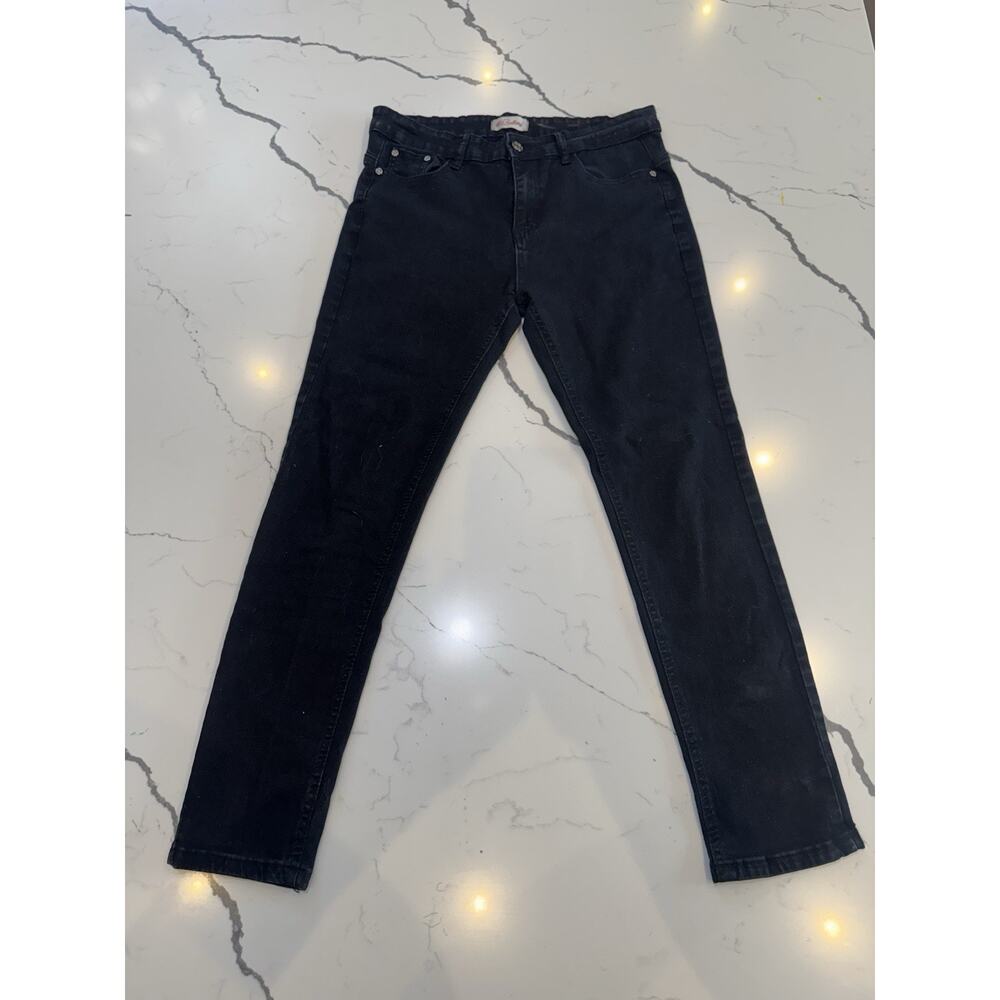 Red Button Black Skinny Jeans Womens Juniors Size 11/30 Stretch Denim